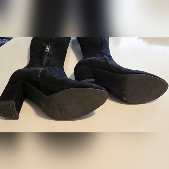 Elegant 100% Suede Black Over-the-Knee Women's Boots EU 7 - Picture 7 of 10
